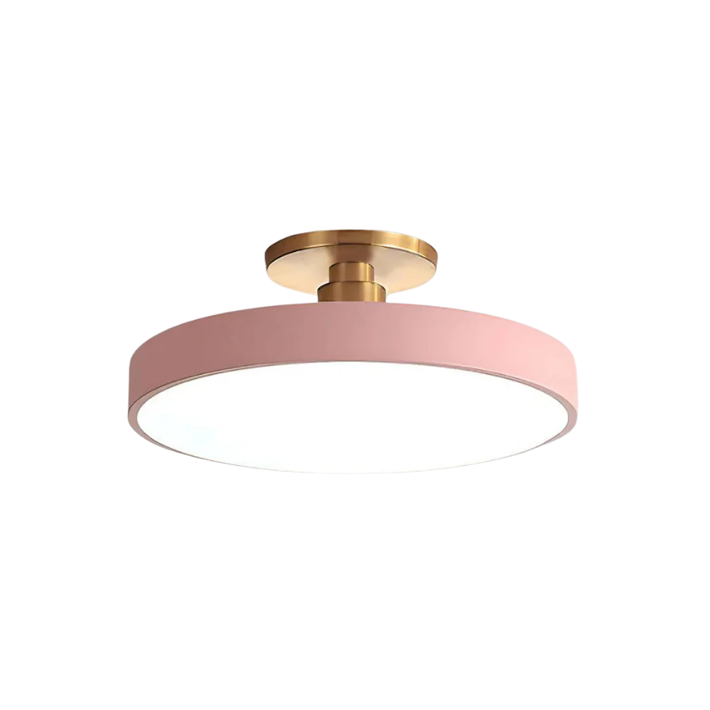 Modern Brass Round LED Ceiling Light 1-Light Lasson Living