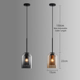 Modern Smoked Glass Cylinder Pendant 1-Light Lasson Living