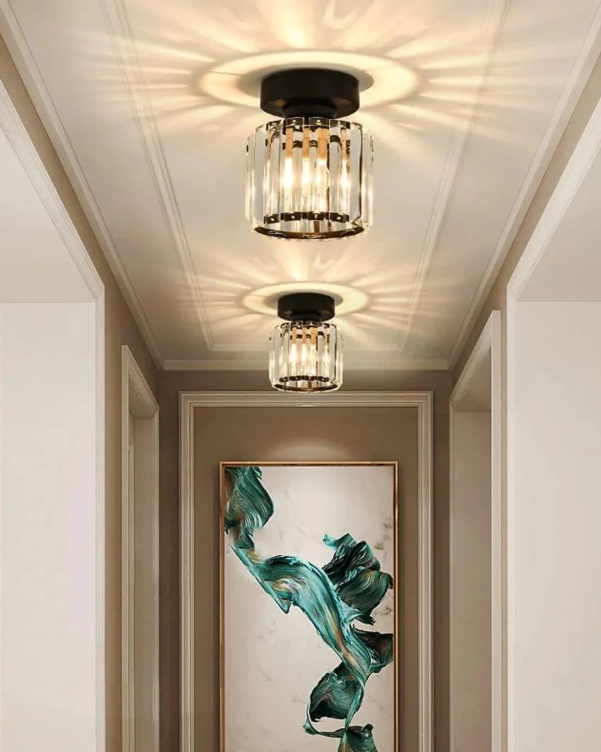 Modern Glass Square Ceiling Light 1-Light Lasson Living