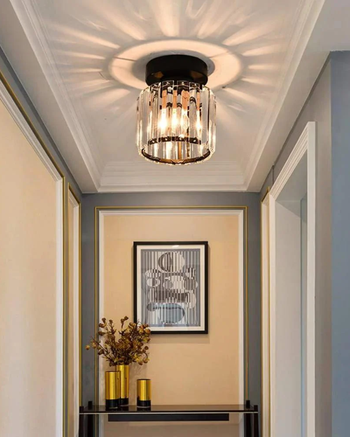 Modern Glass Square Ceiling Light 1-Light Lasson Living