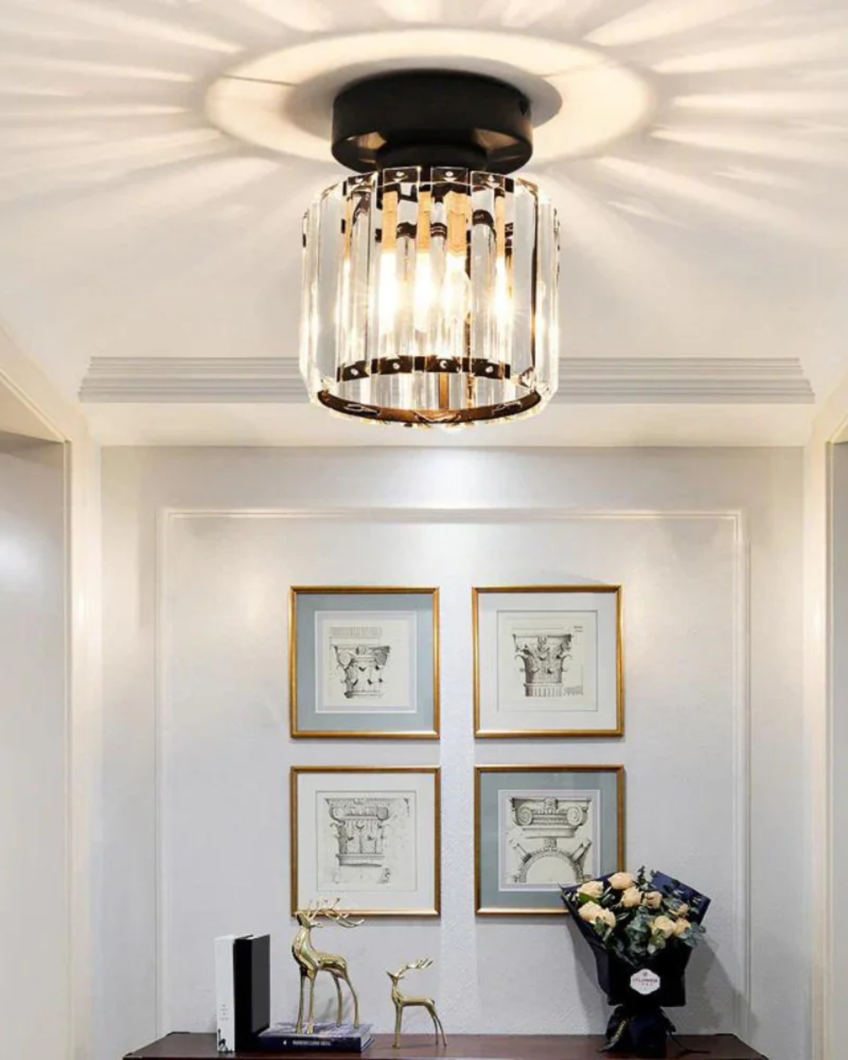 Modern Glass Square Ceiling Light 1-Light Lasson Living