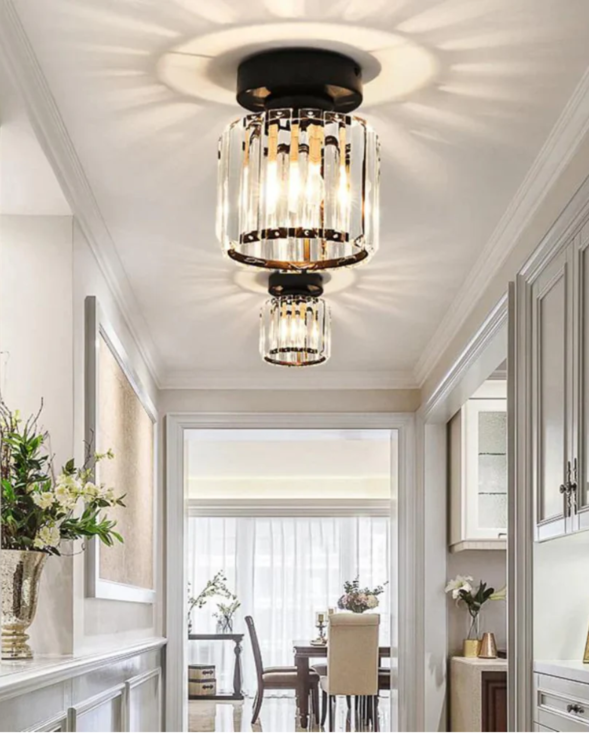 Modern Glass Square Ceiling Light 1-Light Lasson Living