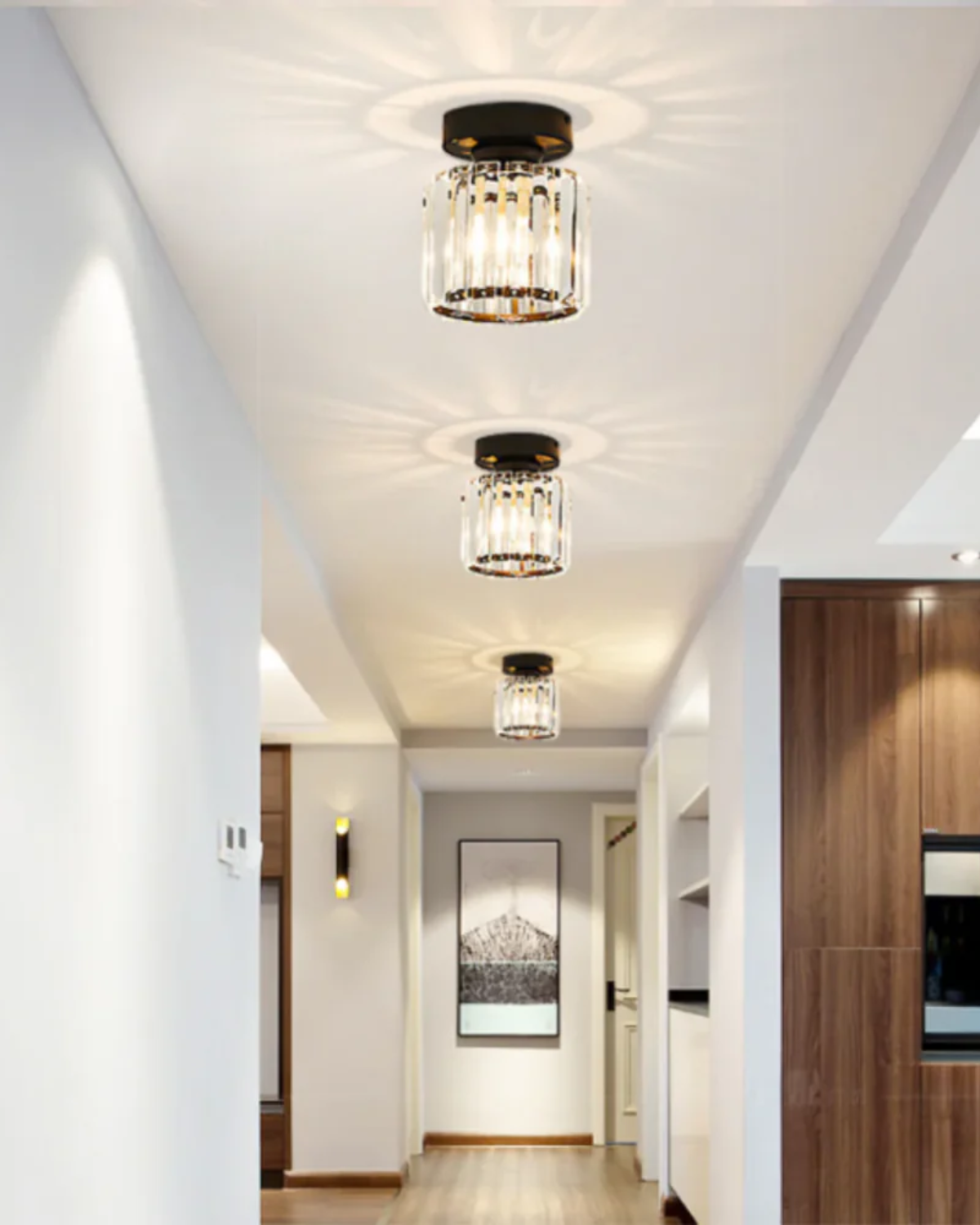 Modern Glass Square Ceiling Light 1-Light Lasson Living
