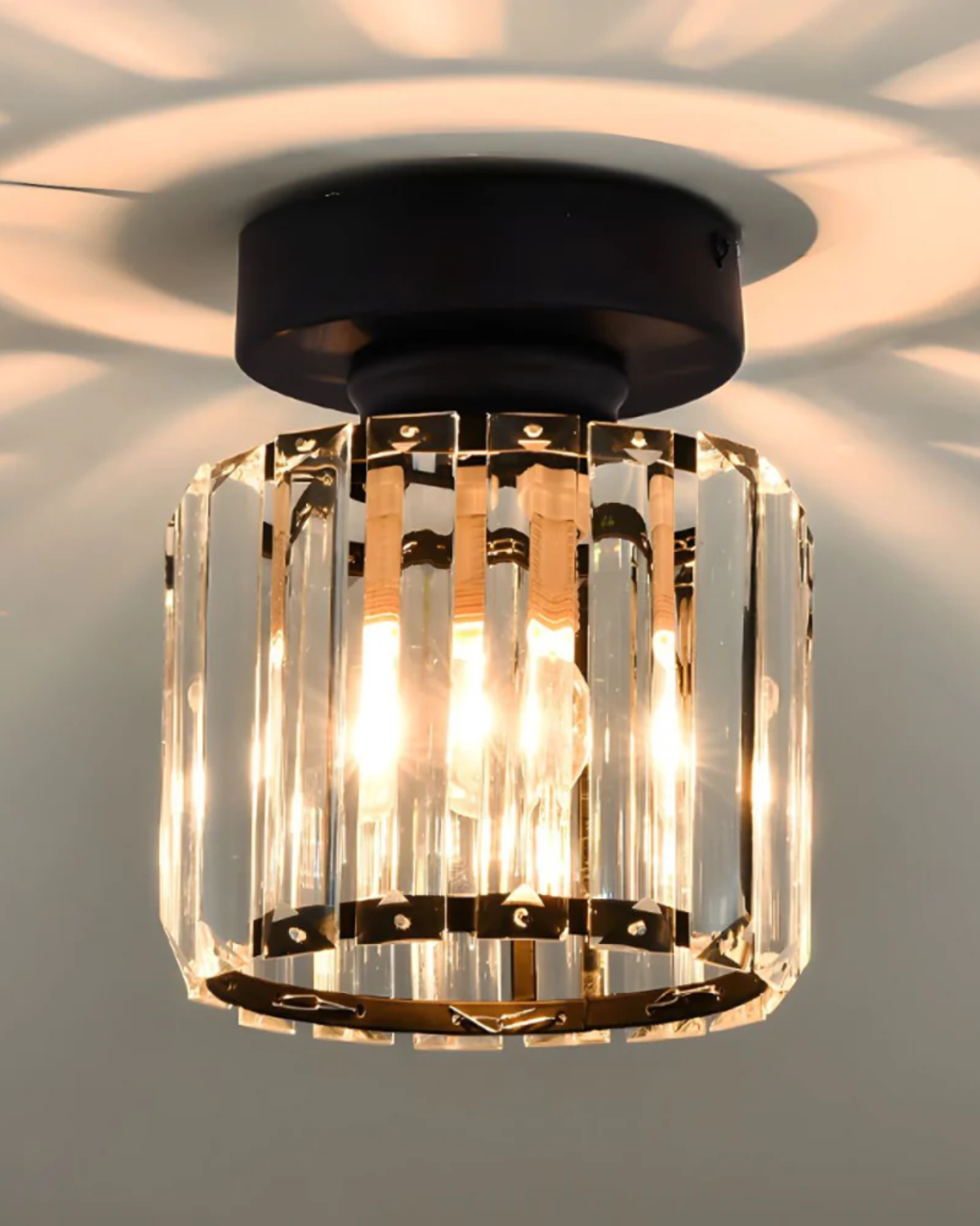 Modern Glass Square Ceiling Light 1-Light Lasson Living