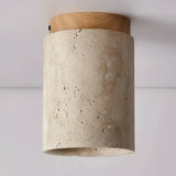 Elegant Travertine Cylinder LED Ceiling Spotlight 1-Light Lasson Living