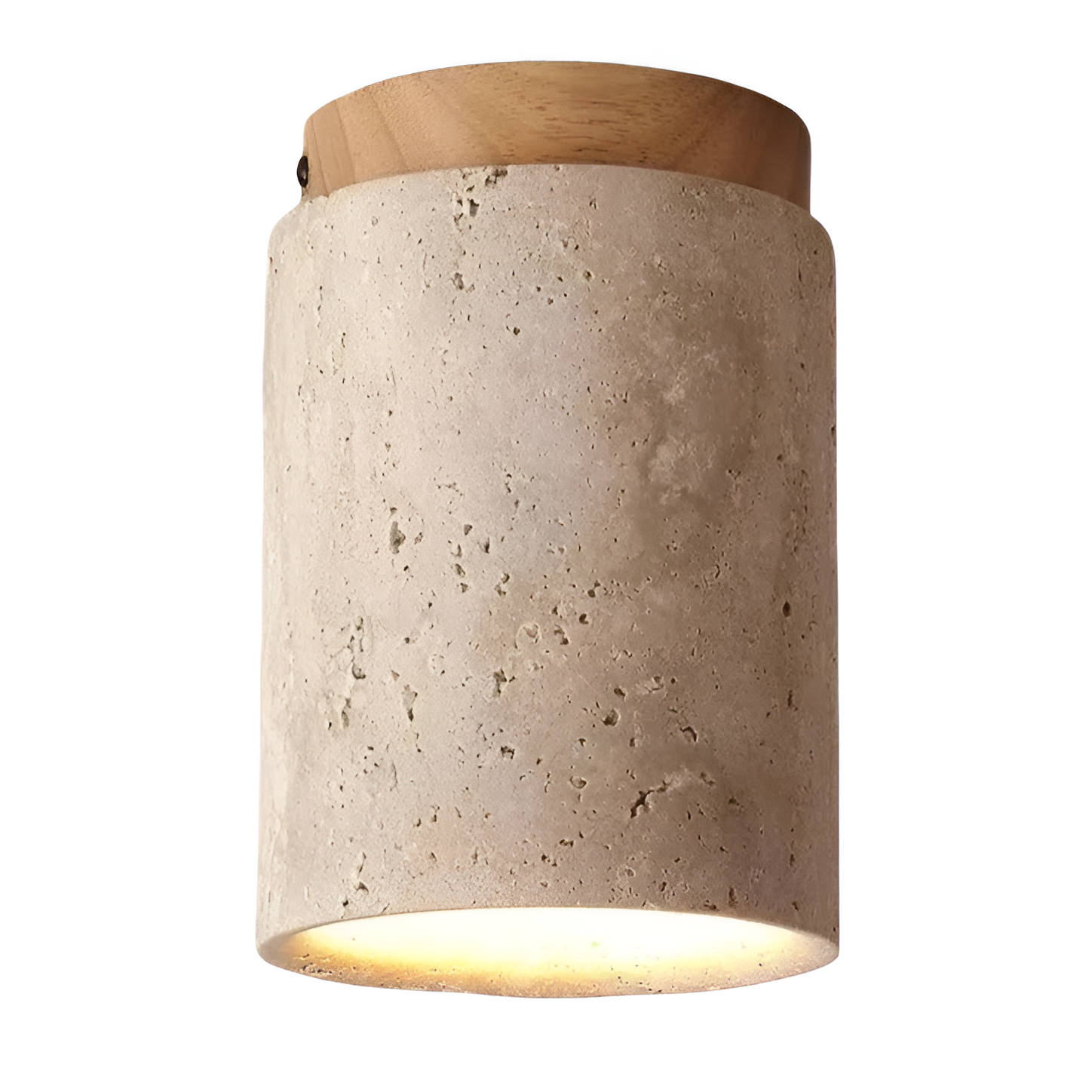 Elegant Travertine Cylinder LED Ceiling Spotlight 1-Light Lasson Living
