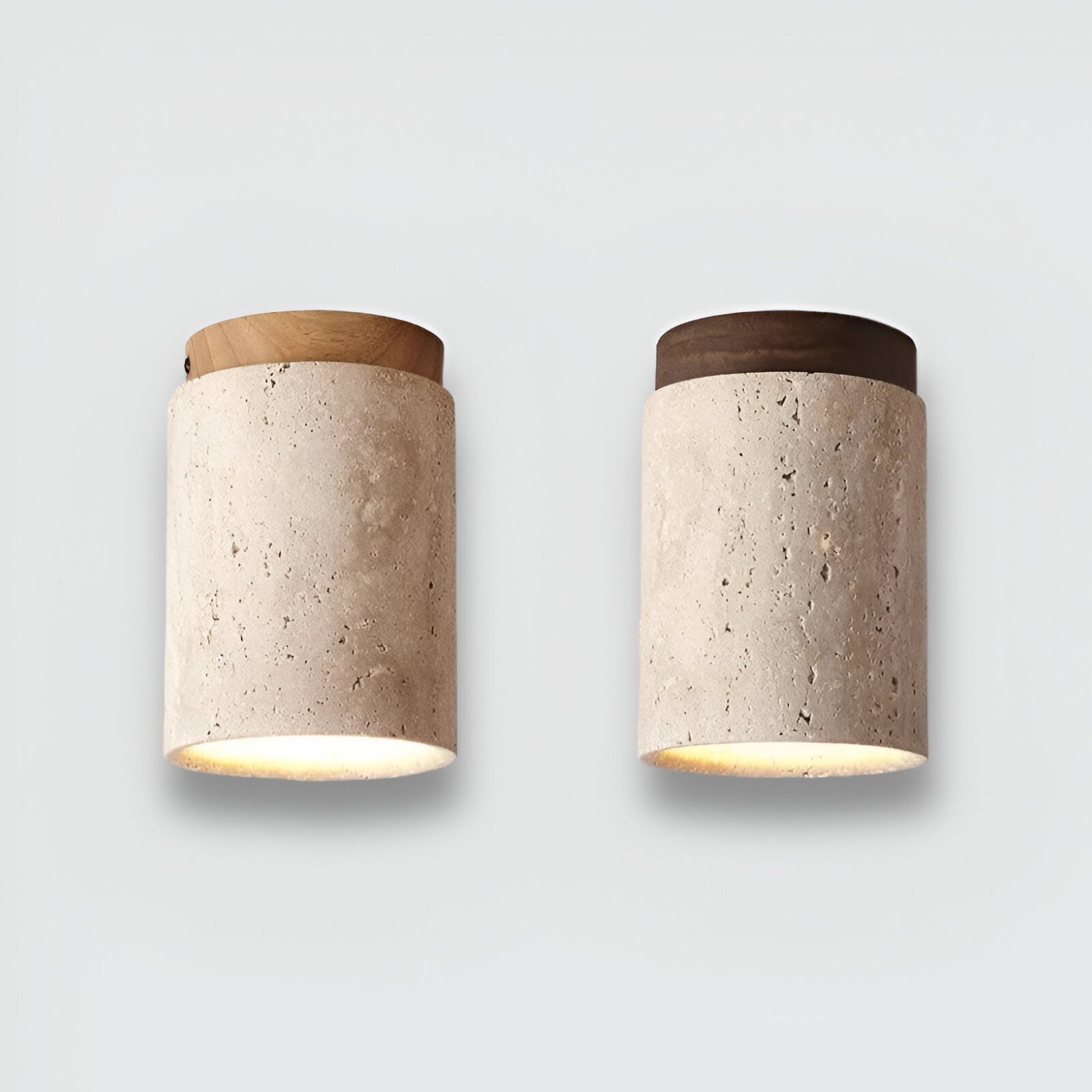 Elegant Travertine Cylinder LED Ceiling Spotlight 1-Light Lasson Living