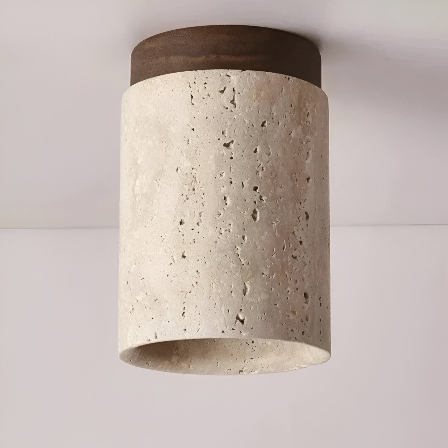 Elegant Travertine Cylinder LED Ceiling Spotlight 1-Light Lasson Living