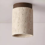 Elegant Travertine Cylinder LED Ceiling Spotlight 1-Light Lasson Living