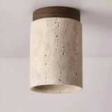 Elegant Travertine Cylinder LED Ceiling Spotlight 1-Light Lasson Living