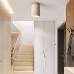 Elegant Travertine Cylinder LED Ceiling Spotlight 1-Light Lasson Living