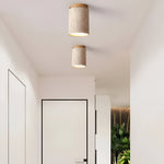 Elegant Travertine Cylinder LED Ceiling Spotlight 1-Light Lasson Living