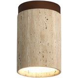 Elegant Travertine Cylinder LED Ceiling Spotlight 1-Light Lasson Living