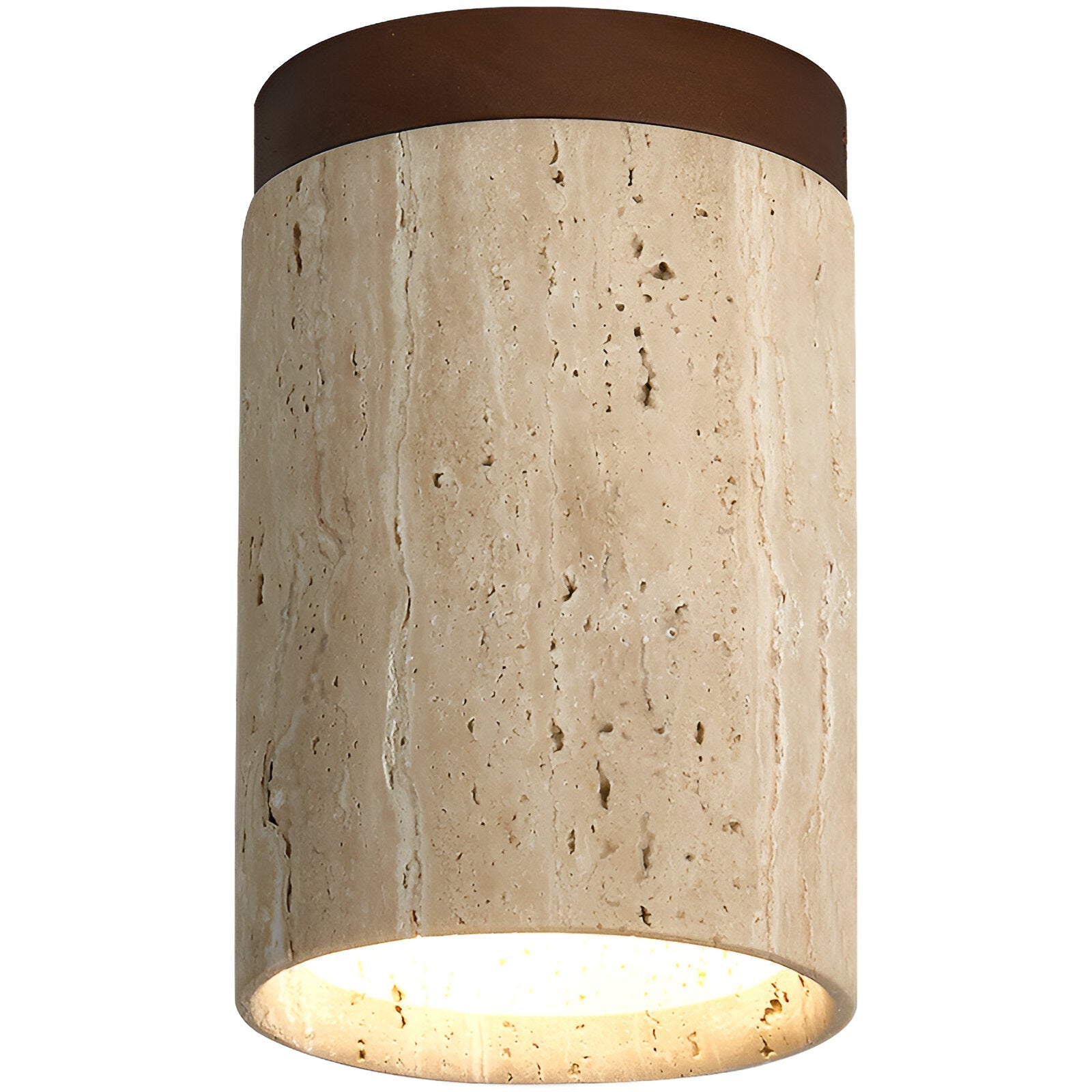Elegant Travertine Cylinder LED Ceiling Spotlight 1-Light Lasson Living