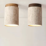 Elegant Travertine Cylinder LED Ceiling Spotlight 1-Light Lasson Living