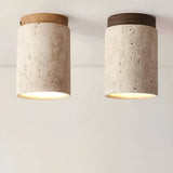 Elegant Travertine Cylinder LED Ceiling Spotlight 1-Light Lasson Living