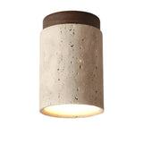 Elegant Travertine Cylinder LED Ceiling Spotlight 1-Light Lasson Living