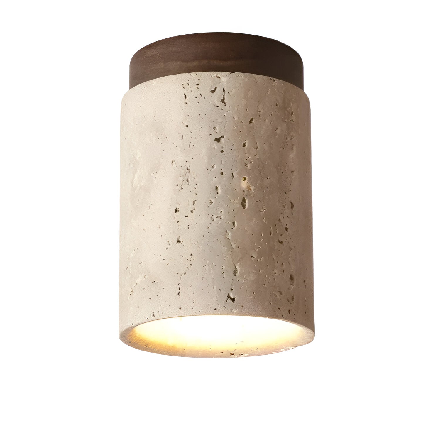 Elegant Travertine Cylinder LED Ceiling Spotlight 1-Light Lasson Living