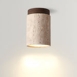 Elegant Travertine Cylinder LED Ceiling Spotlight 1-Light Lasson Living