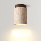 Elegant Travertine Cylinder LED Ceiling Spotlight 1-Light Lasson Living