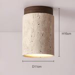 Elegant Travertine Cylinder LED Ceiling Spotlight 1-Light Lasson Living