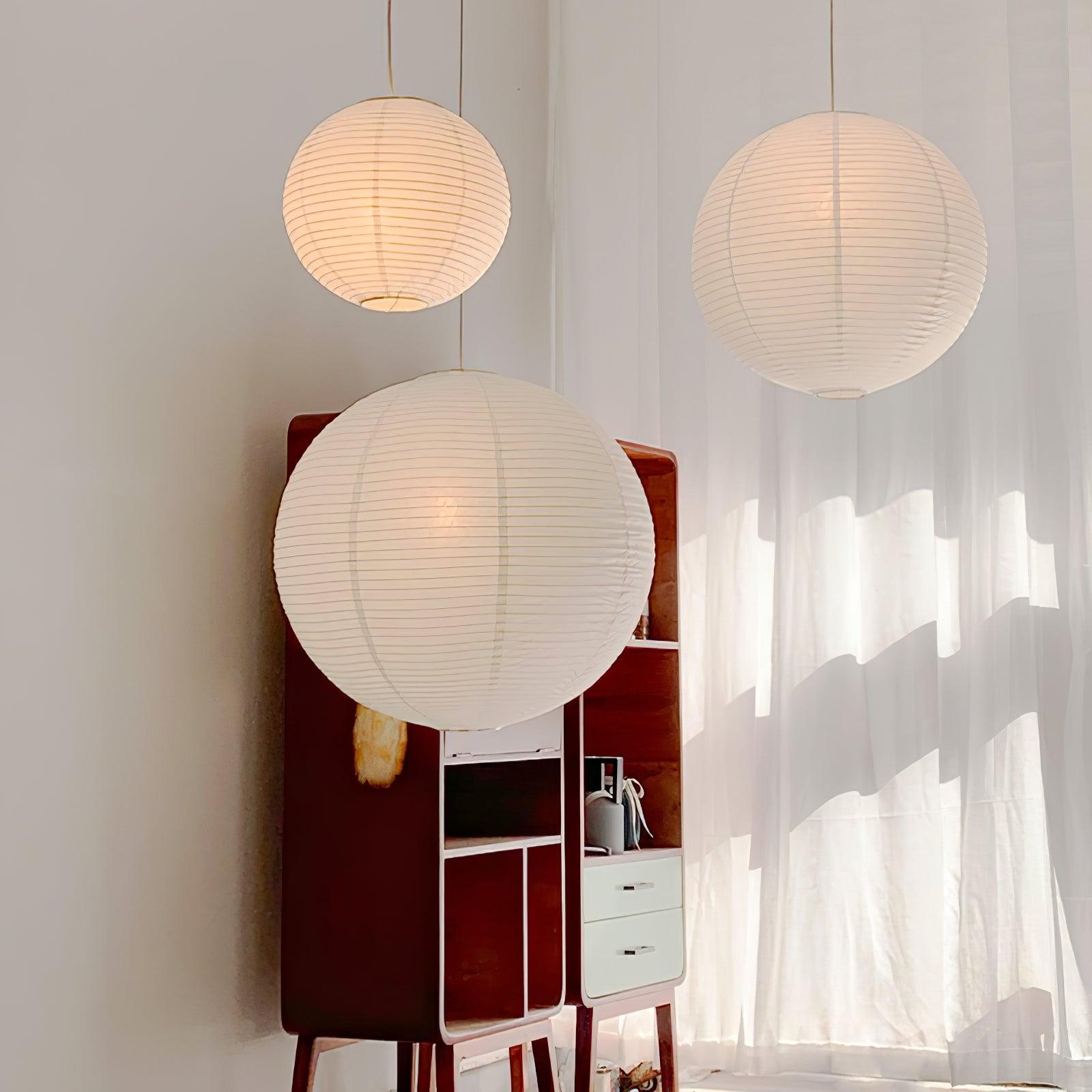 Japanese Washi Paper Globe Pendant Light 1-Light Lasson Living