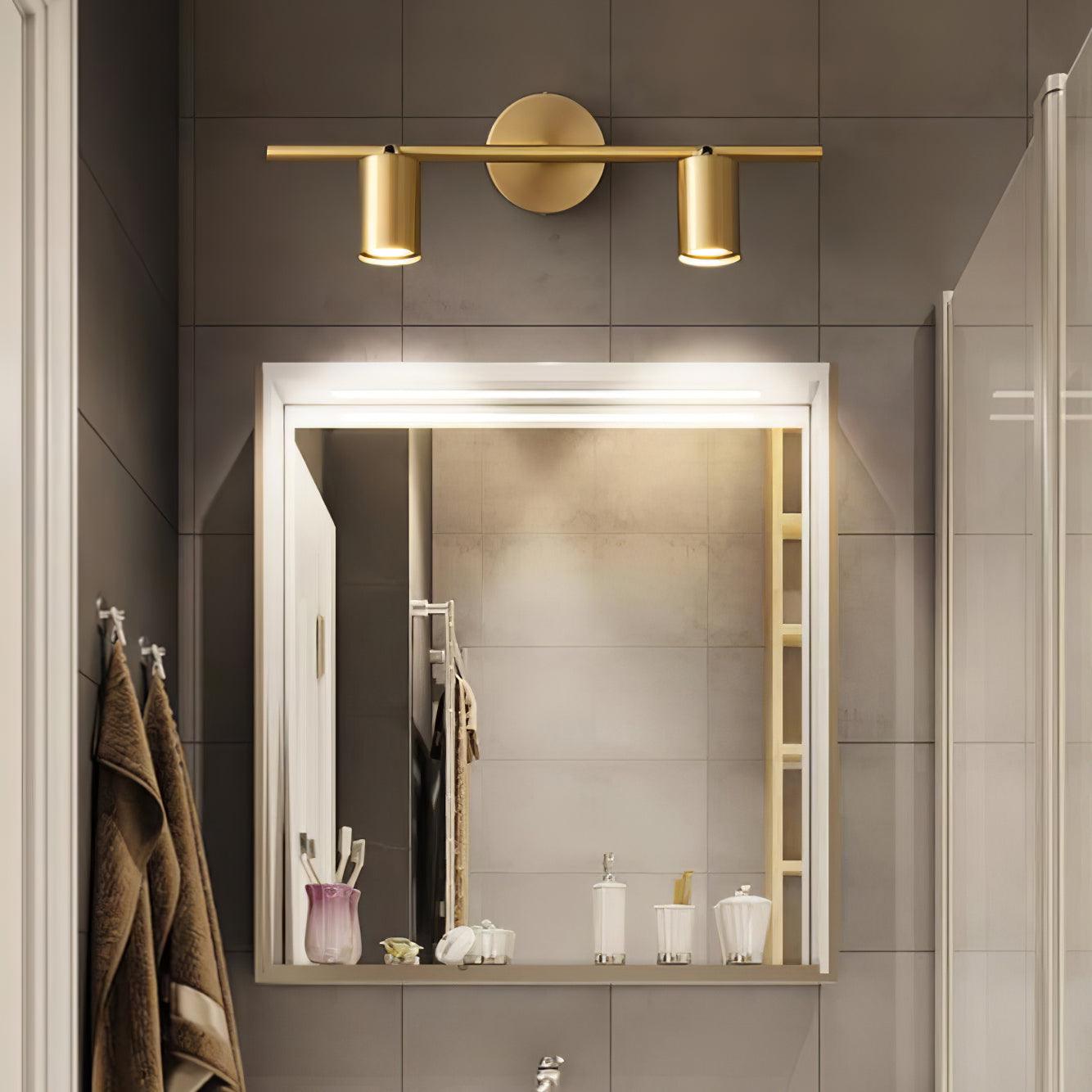 Modern Brass Double Cylinder Adjustable Wall Spotlight Lasson Living