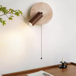 Modern Travertine Wood Rotatable Wall Sconce LED 1-Light Lasson Living