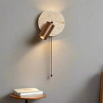 Modern Travertine Wood Rotatable Wall Sconce LED 1-Light Lasson Living