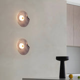Nordic Curved Glass Japandi LED Wall Sconce 1-Light Lasson Living