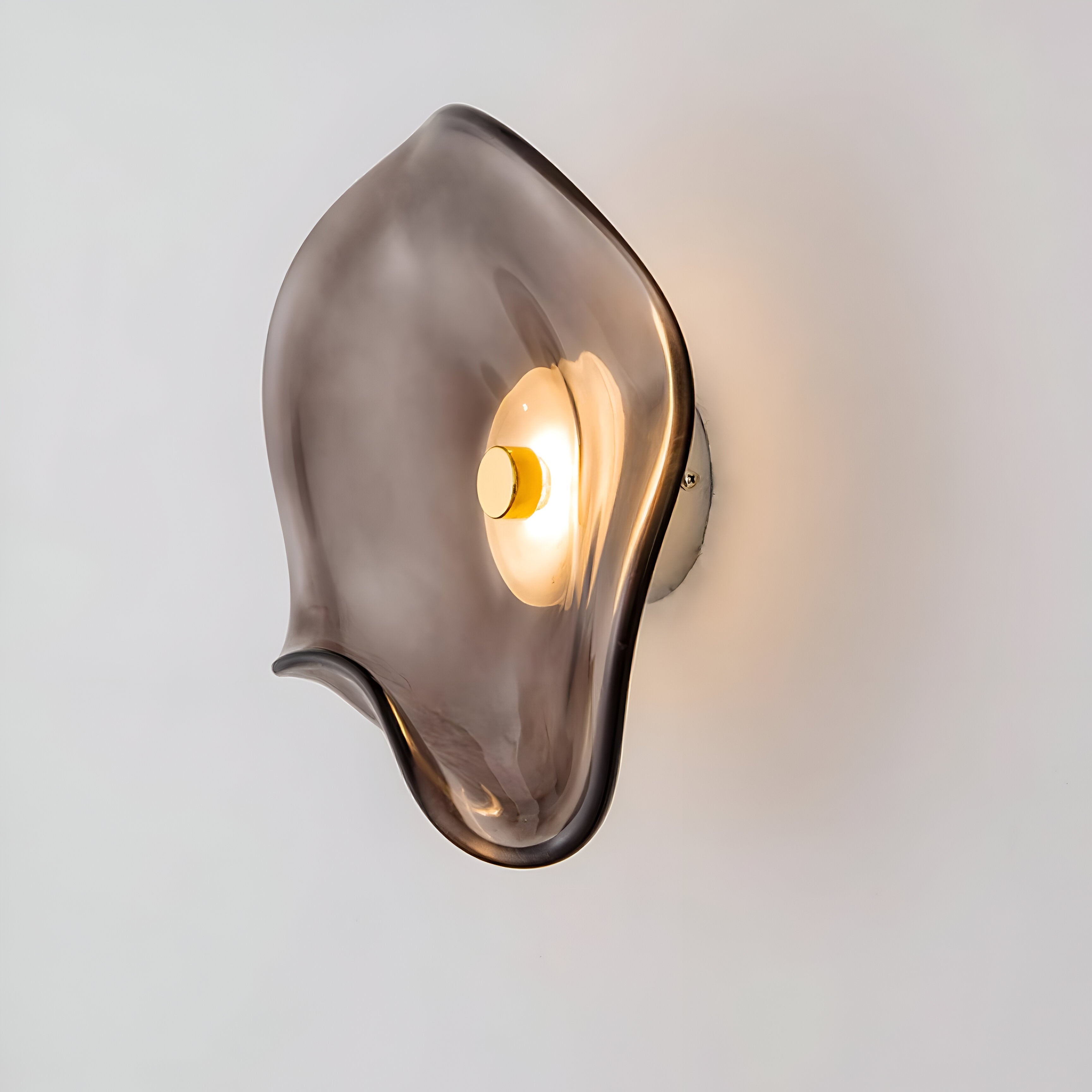 Nordic Curved Glass Japandi LED Wall Sconce 1-Light Lasson Living