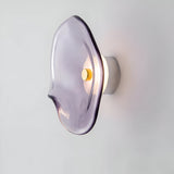 Nordic Curved Glass Japandi LED Wall Sconce 1-Light Lasson Living