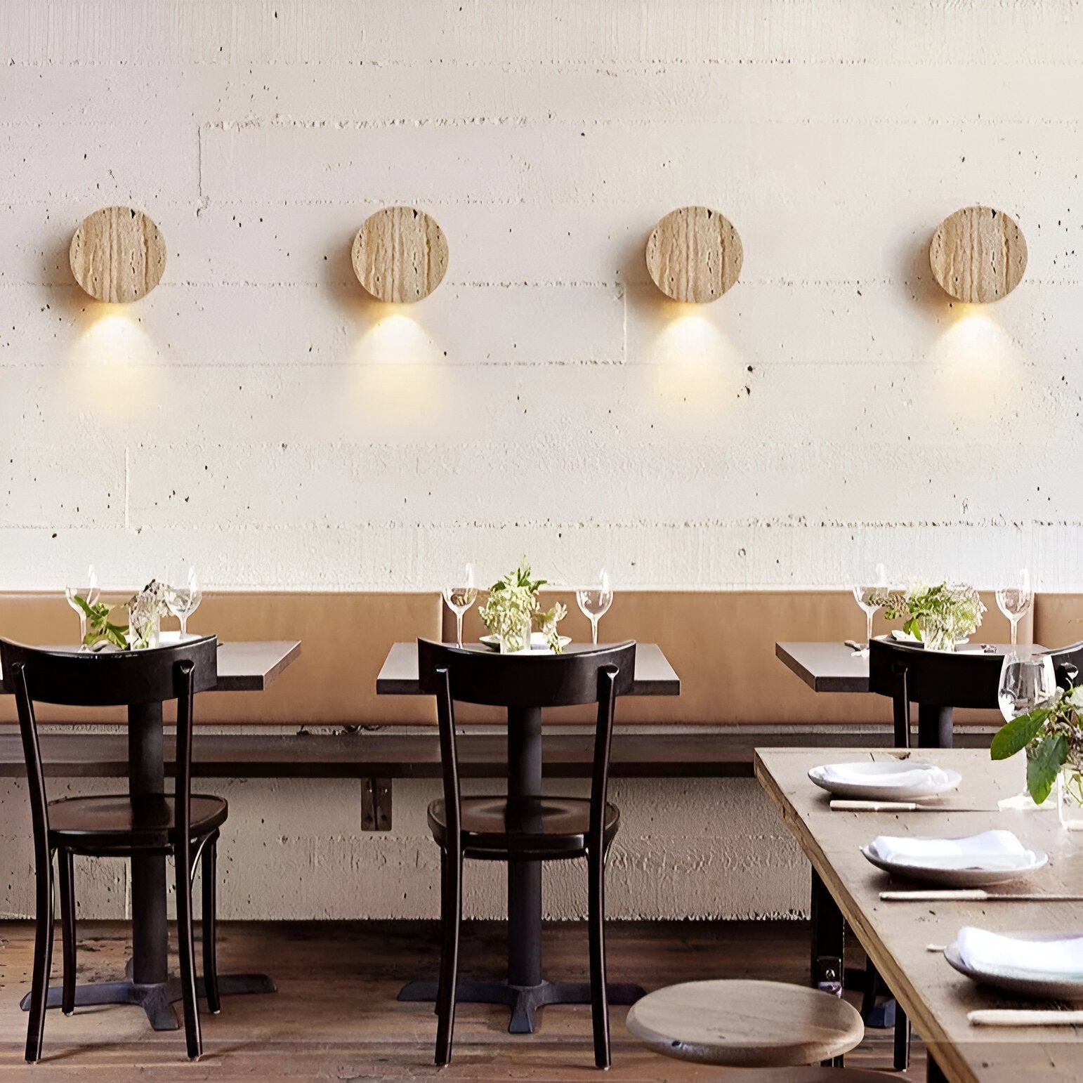 Japanese Wabi-Sabi Travertine Stone Wall Sconce LED 1-Light Lasson Living