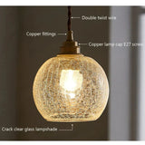 Vintage Copper Glass Globe Pendant Light 1-Light Lasson Living