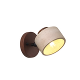 Minimalist Travertine Wood Cylinder Wall Sconce LED 1-light Lasson Living
