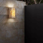 Minimalist Travertine Stone Square Outdoor Wall Light LED 1-Light Lasson Living