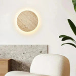 Minimalist Travertine Round Wall Sconce LED 1-light Lasson Living