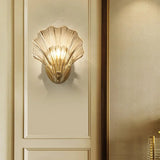 Art Deco Brass Glass Seashell Wall Sconce LED 1-Light Lasson Living