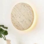 Minimalist Travertine Round Wall Sconce LED 1-light Lasson Living