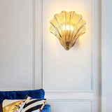 Art Deco Brass Glass Seashell Wall Sconce LED 1-Light Lasson Living
