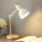Nordic Wood Base Semi-Circular Table Lamp 1-Light Lasson Living
