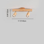 Japanese Wooden LED Semi-Flush Mount Ceiling Light |2 Light Lasson Living