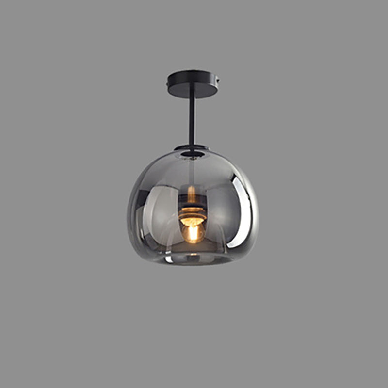 Nordic Glass Globe Semi-Flush Ceiling Light | 1-Light Lasson Living