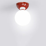 Scandinavian Glass Globe Semi-Flush Ceiling Light | 1-Light Lasson Living
