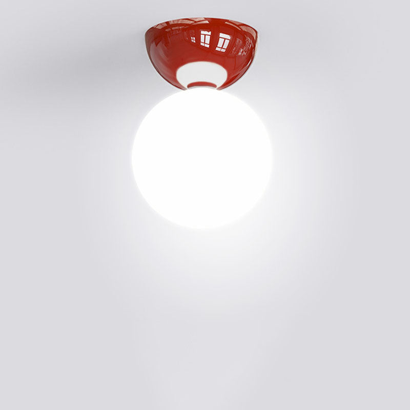 Scandinavian Glass Globe Semi-Flush Ceiling Light | 1-Light Lasson Living
