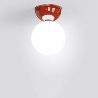 Scandinavian Glass Globe Semi-Flush Ceiling Light | 1-Light Lasson Living