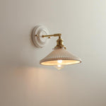 Vintage Japanese Ceramic Brass 1-Light Wall Light Lasson Living