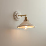 Vintage Japanese Ceramic Brass 1-Light Wall Light Lasson Living