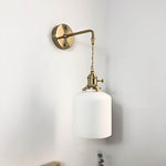 Japanese Brass Pleated Glass Wall Light | 1-Light Lasson Living