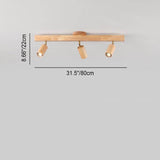 Japanese Wooden LED Semi-Flush Mount Ceiling Light |2 Light Lasson Living